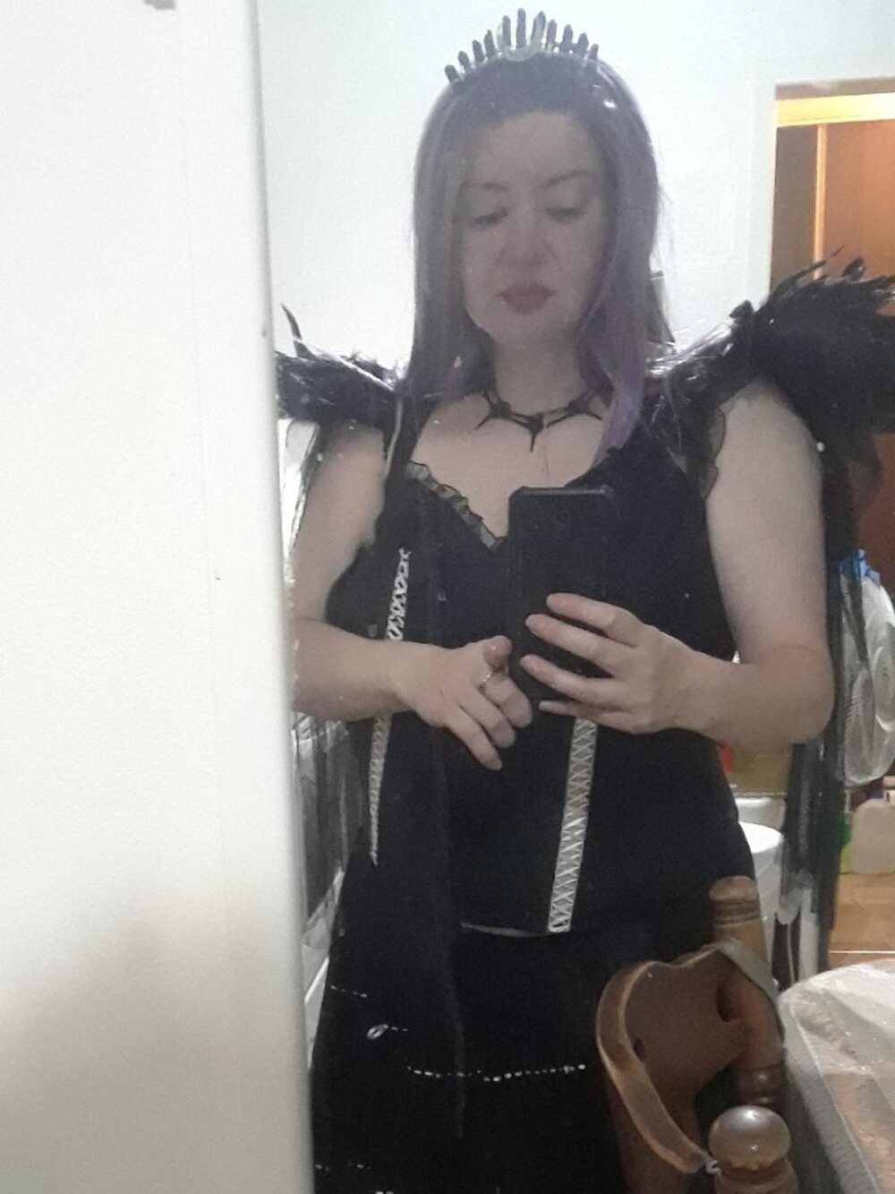 Goth Girl costume with corset and frilled skirt size Small